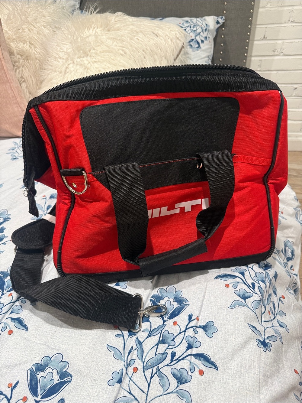 Red and Black heavy duty Tool Bag with Shoulder Strap HILTI